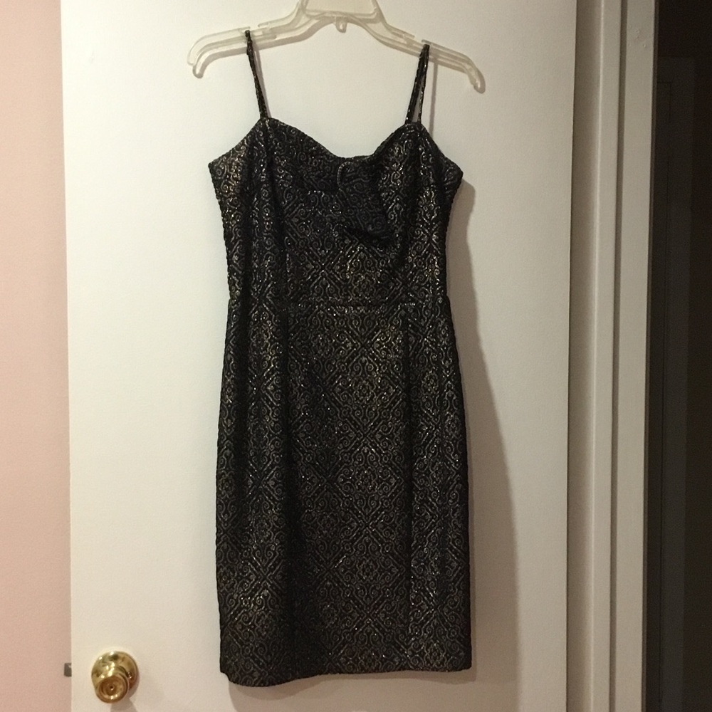Betsey Johnson Black and Gold Mini Dress